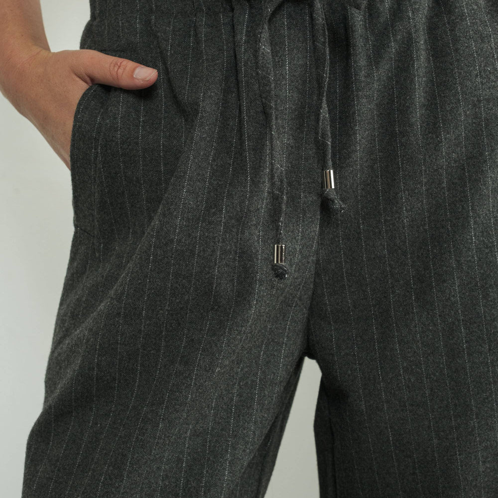 
                      
                        Pin-stripe Waist Elastic Tailored Pants
                      
                    