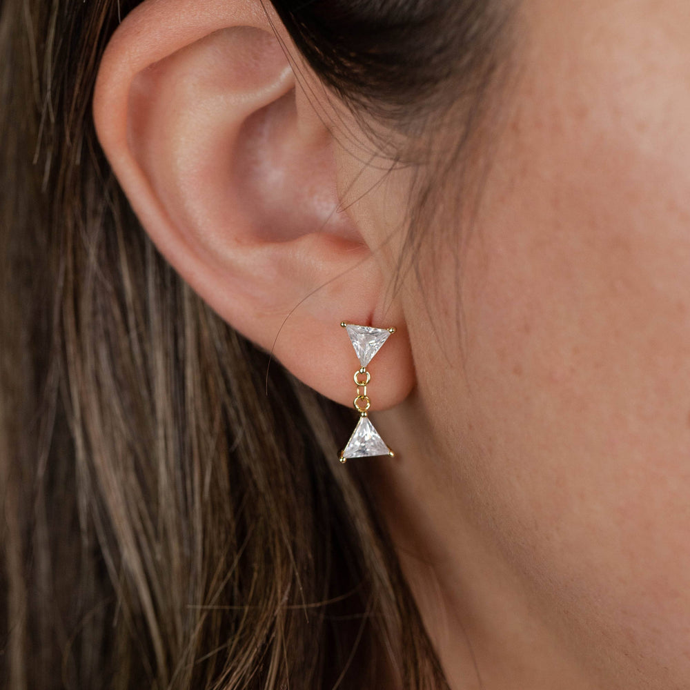 
                      
                        Dual Triangle Drop - Gold Earrings
                      
                    