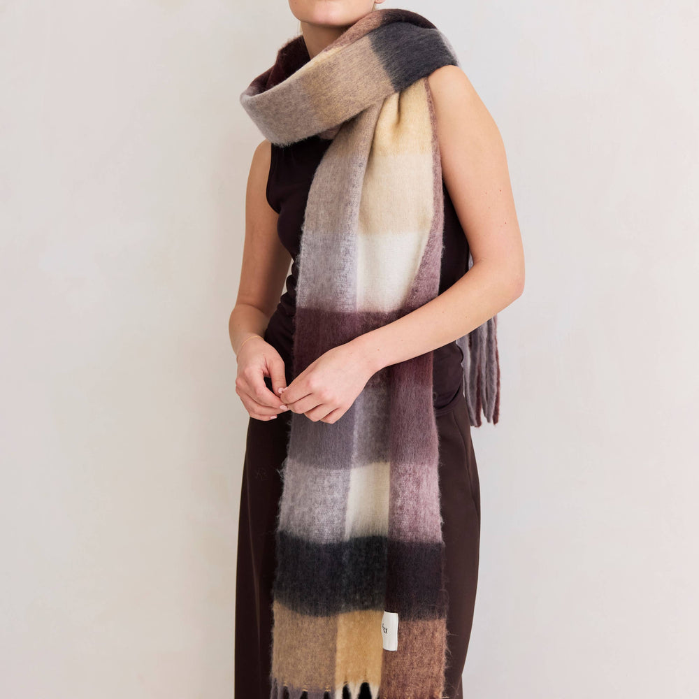 
                      
                        The Reykjavik Scarf - 100% Recycled - Purple/Brown
                      
                    