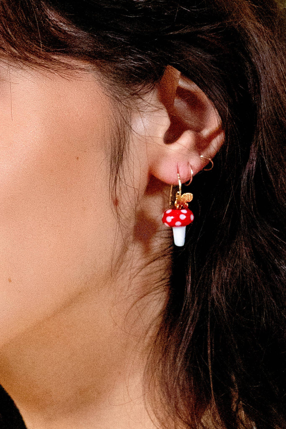 Oh Shiitake Earrings - 18K Gold Plated