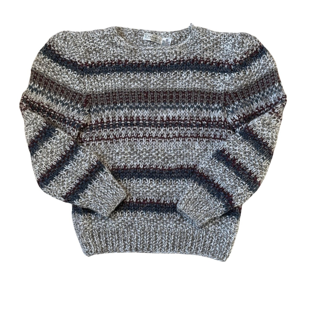 Vintage Christina’s Gray & Multi-Color Stripe Sweater - Size S