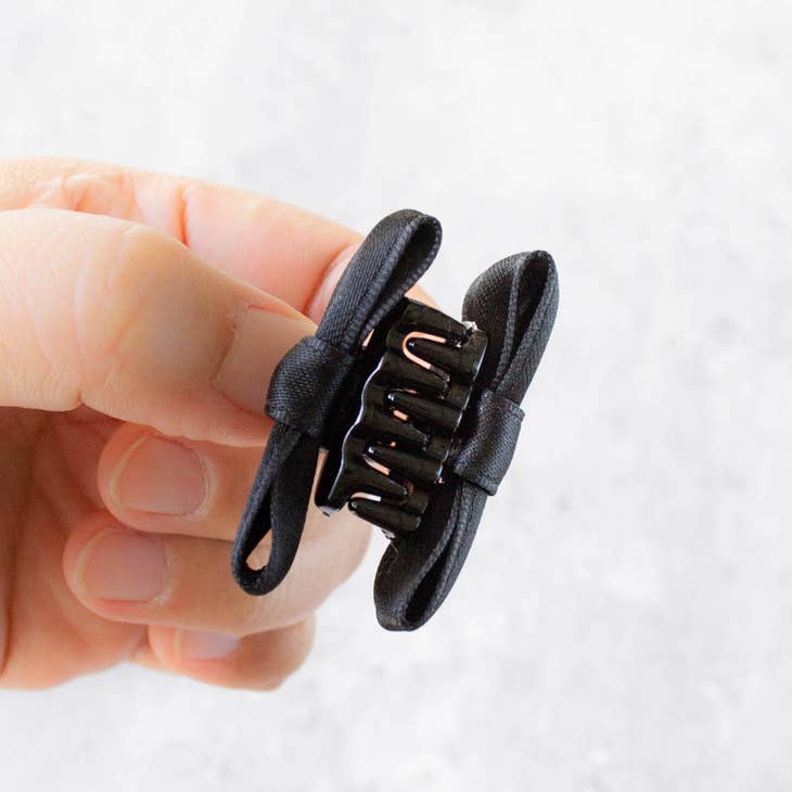 Tiny Satin Bow Hair Clip Set