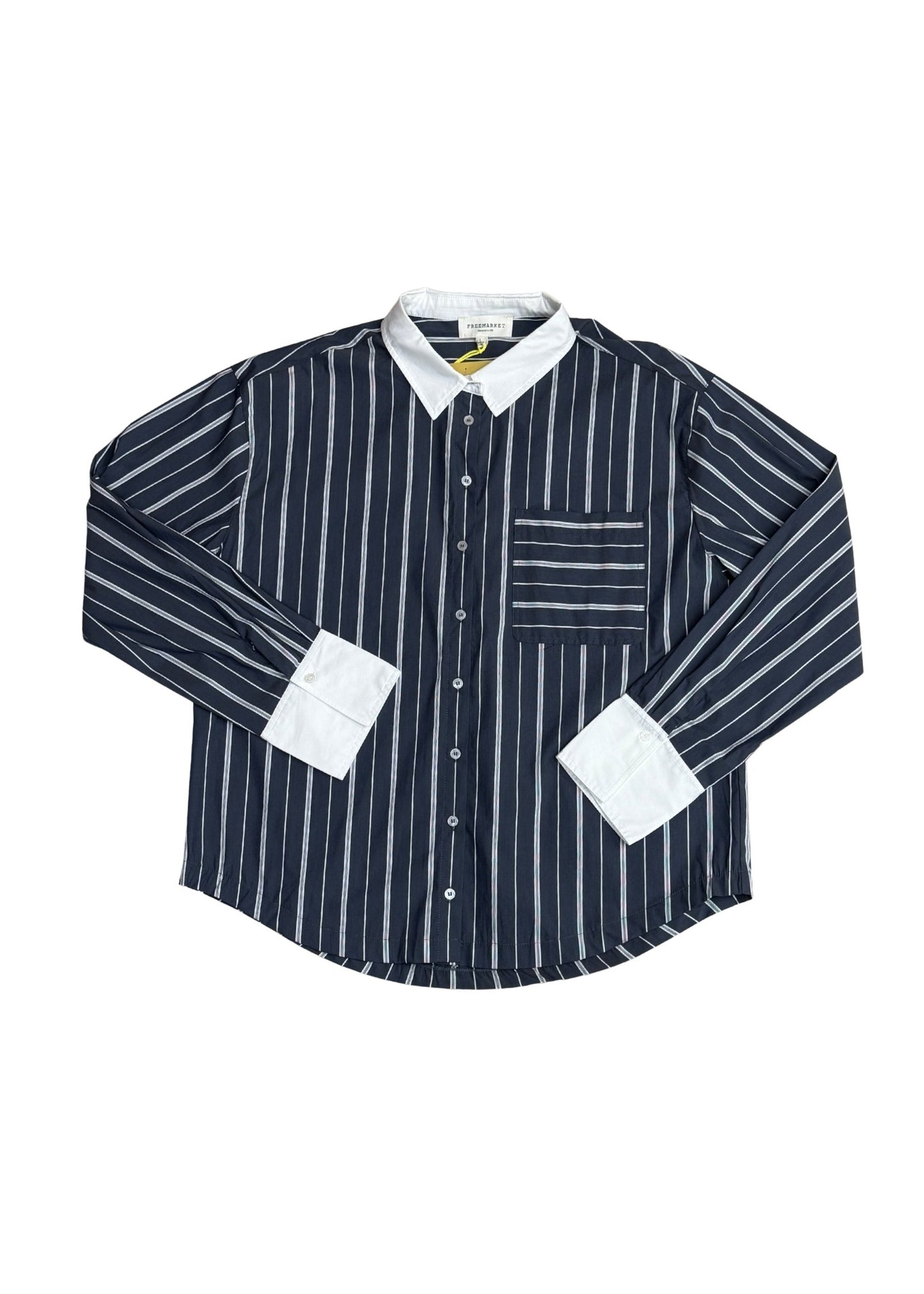 Anne Charcoal Striped Woven Top