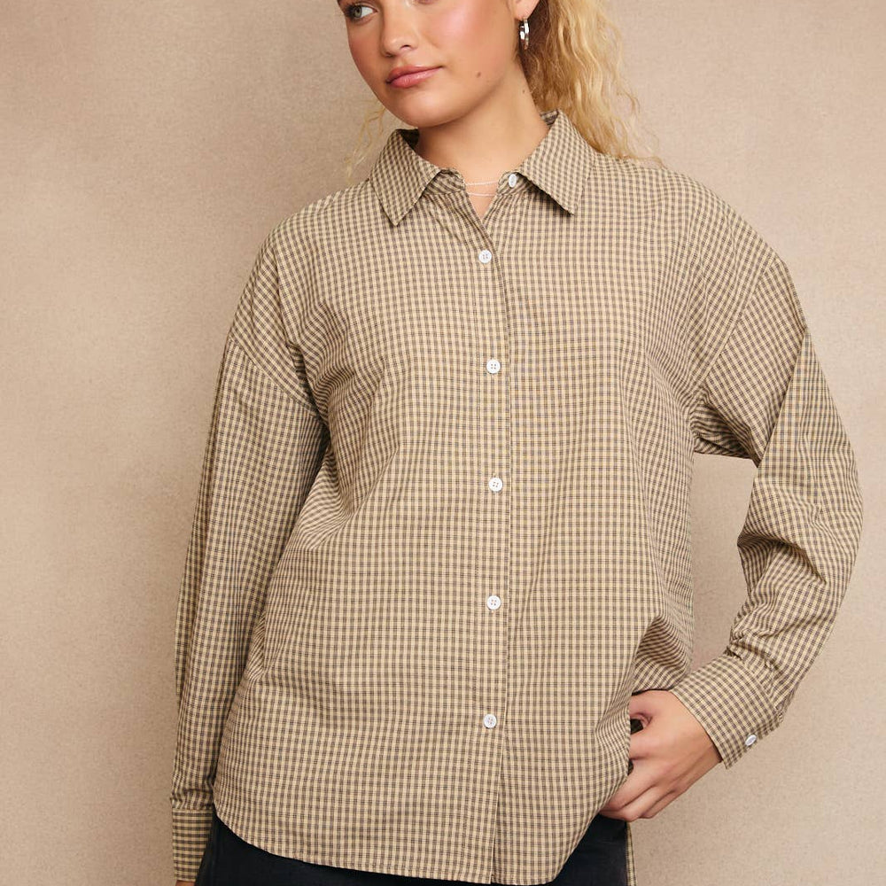 
                      
                        Collard Lace Up Back Detail Oversized Shirt
                      
                    