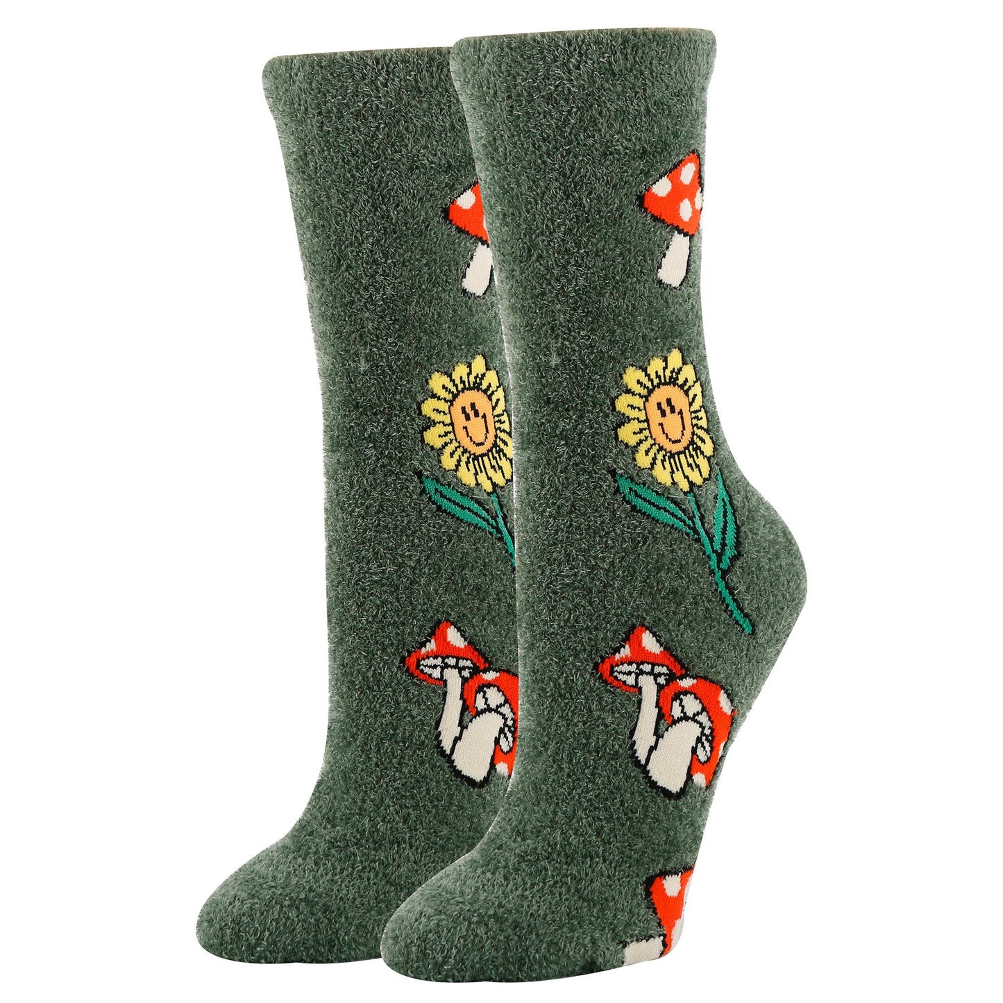 Mushroom Fields | Women's Fuzzy Pattern Warm Socks