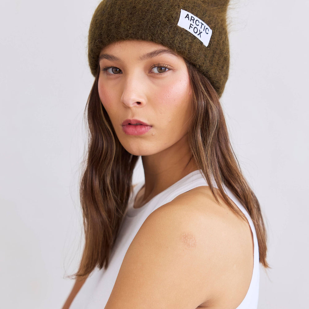 
                      
                        The Mohair Beanie - Khaki Green
                      
                    