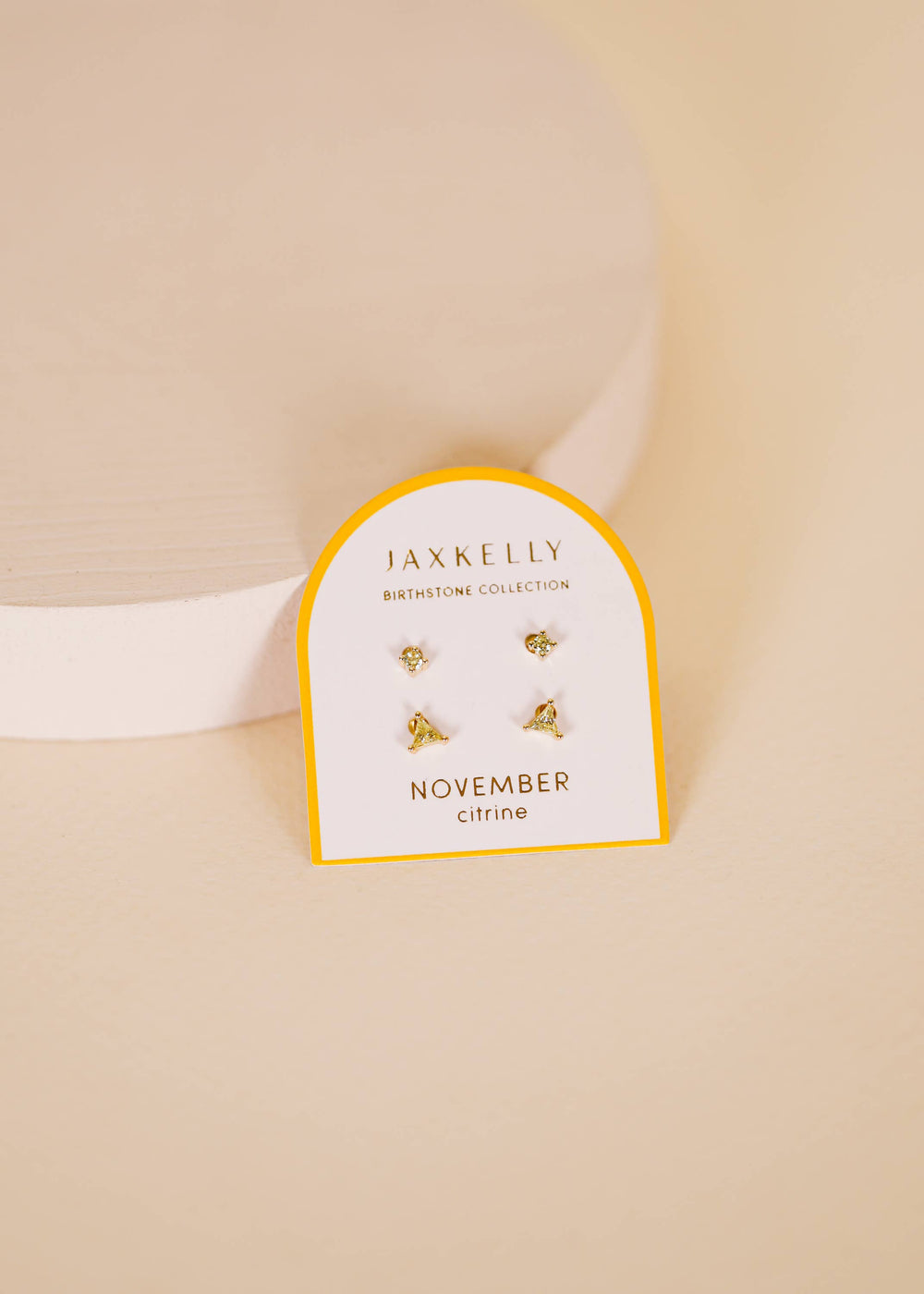 Birthstone Stud Gold Earrings Set - November