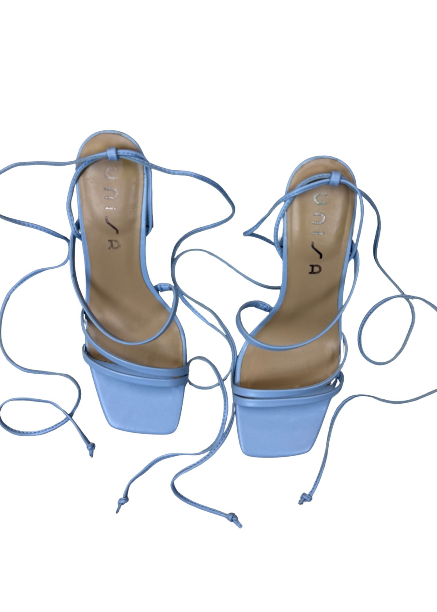 Pre-loved Pale Blue Strappy Heels - Size 9