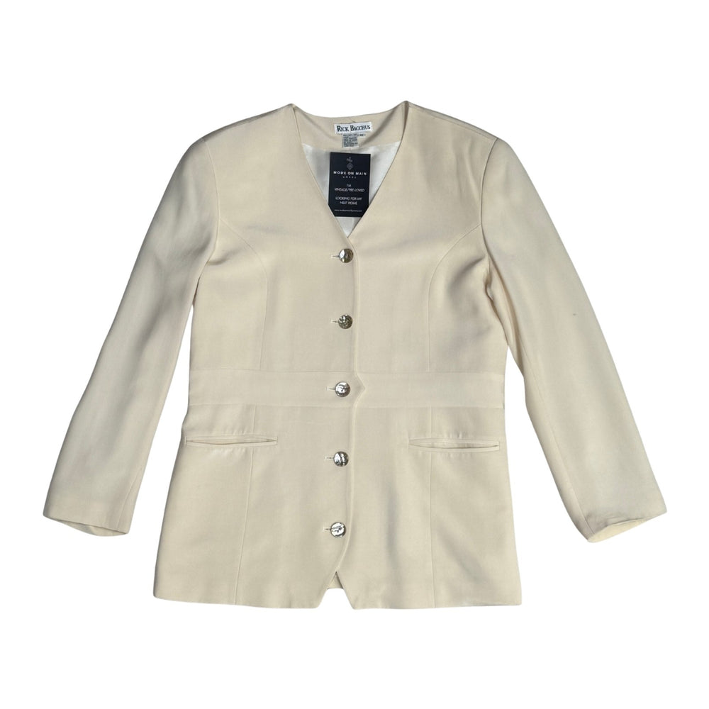 Vintage Off-white Rick Bacchus Silk Blazer - Size L