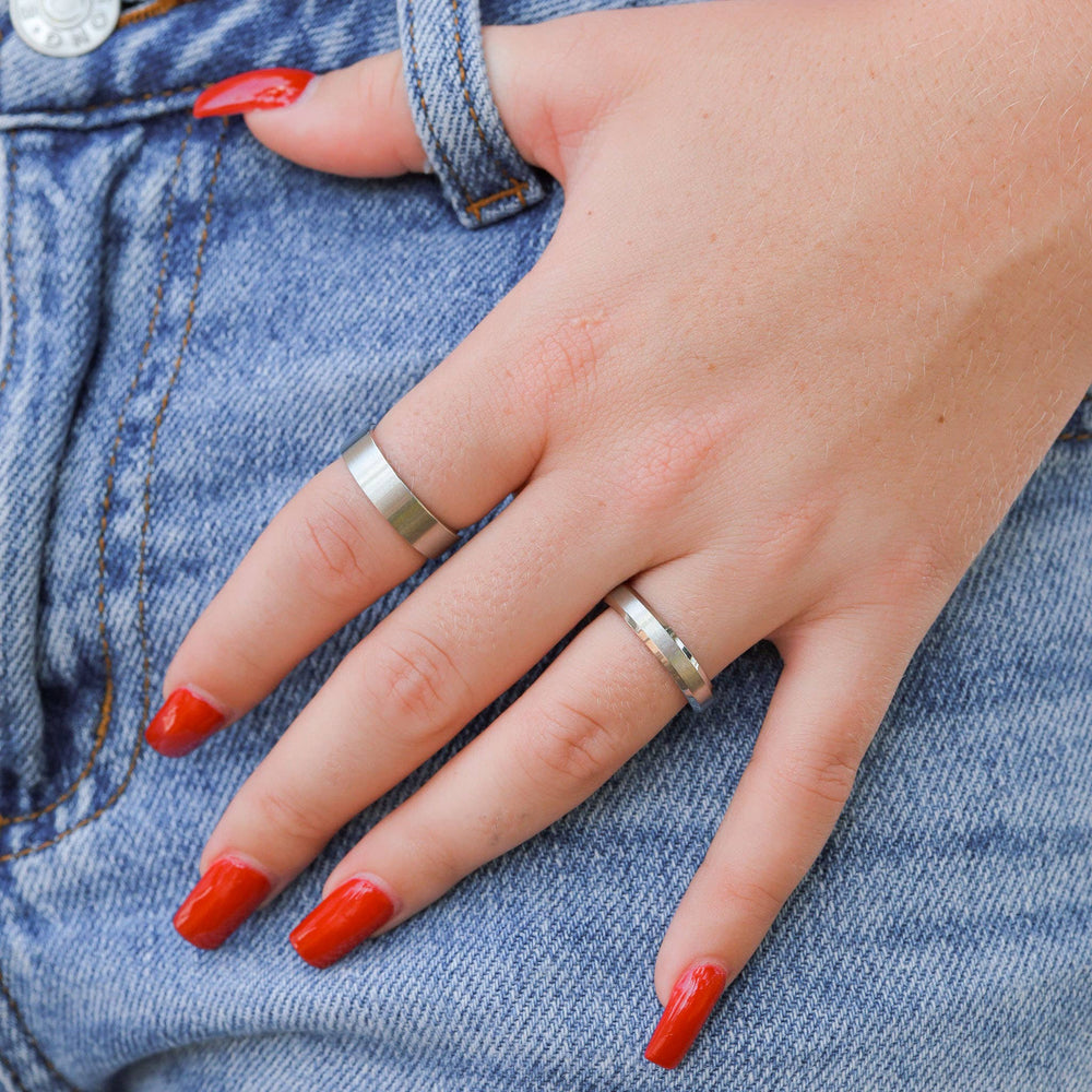 
                      
                        Brushed Flat Stainless Steel Ring
                      
                    