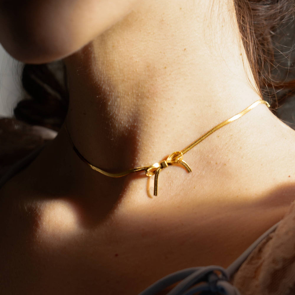 
                      
                        Bow Peep Choker / Necklace - 18K Gold Plated
                      
                    