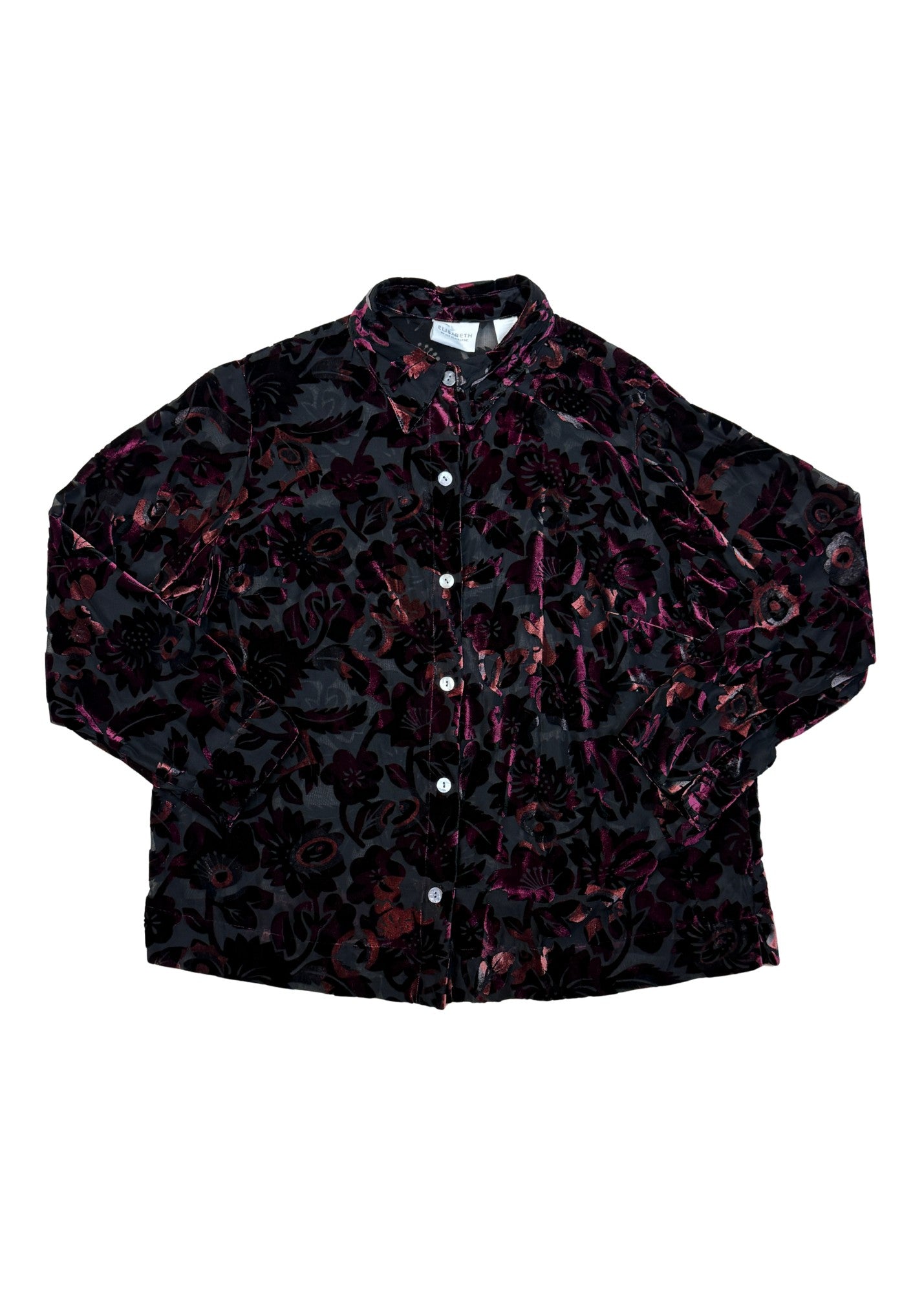 Pre-loved Elisabeth by Liz Claiborne Velvet Burnout Blouse - Size XL