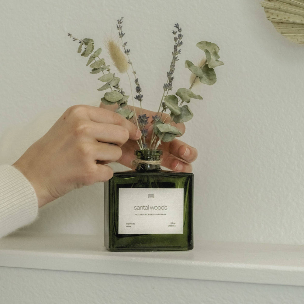 
                      
                        Green Glass Reed Diffuser with Flowers
                      
                    
