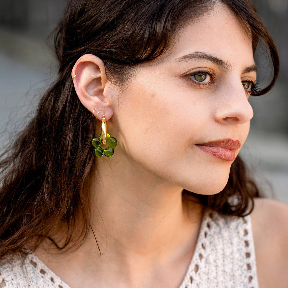 
                      
                        Dazy Glaze in Grass - 18K Gold Plated Hoop
                      
                    