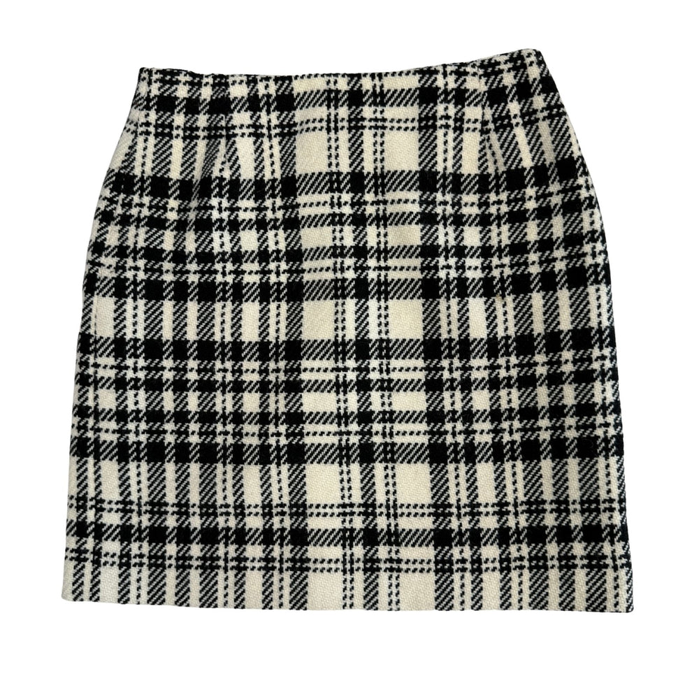 Pre-loved Eddie Bauer Cream & Black Plaid Wool Skirt - Size M