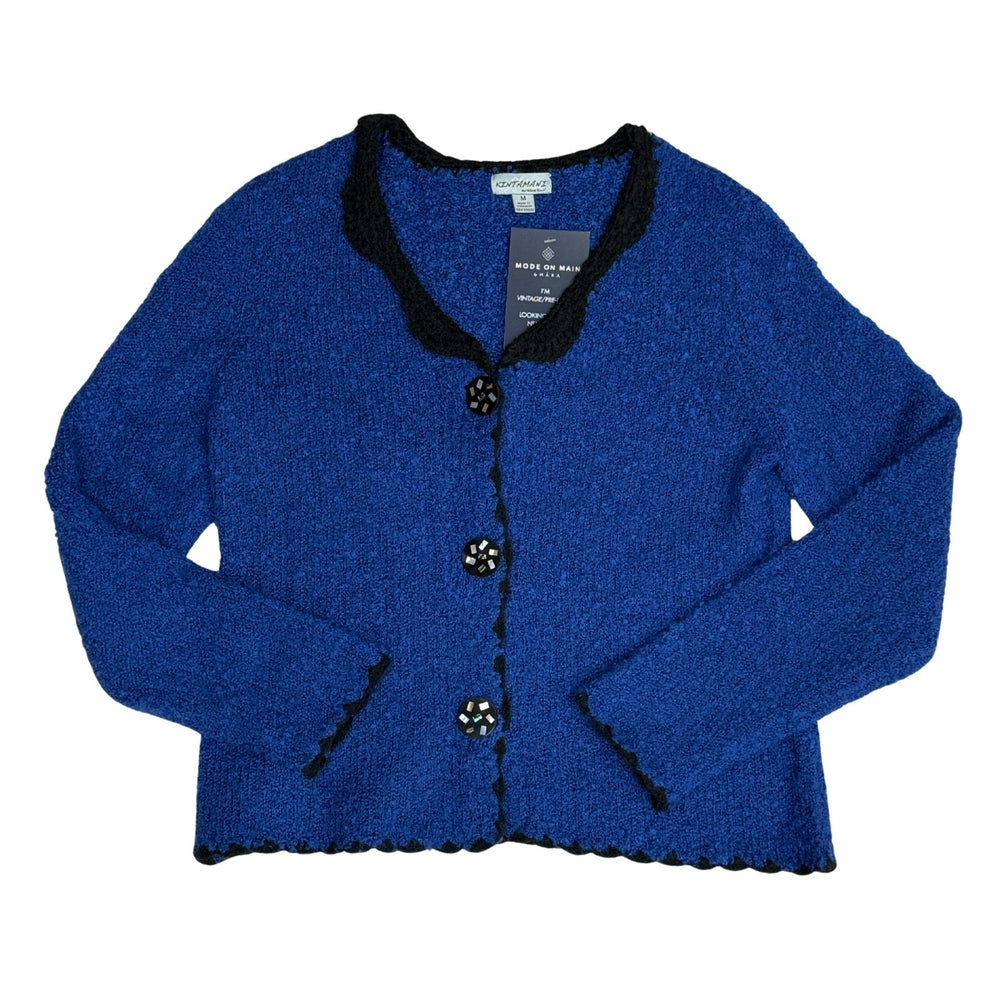 Pre-loved Kintamani Blue Ornate Button Up Cardigan - Size M
