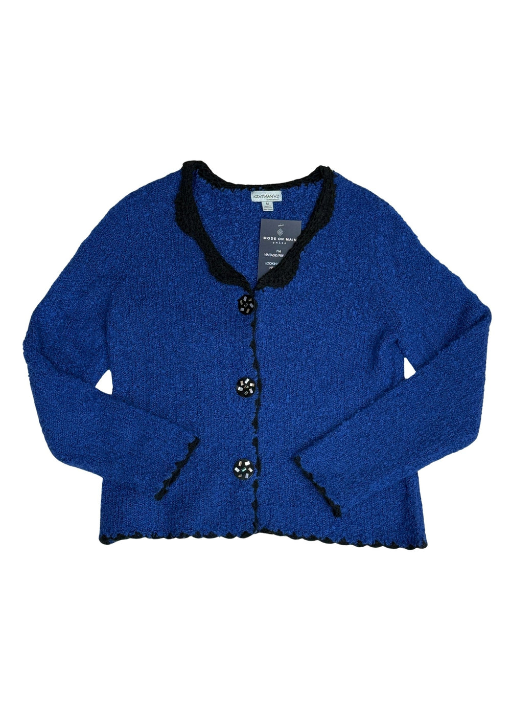 Pre-loved Kintamani Blue Ornate Button Up Cardigan - Size M