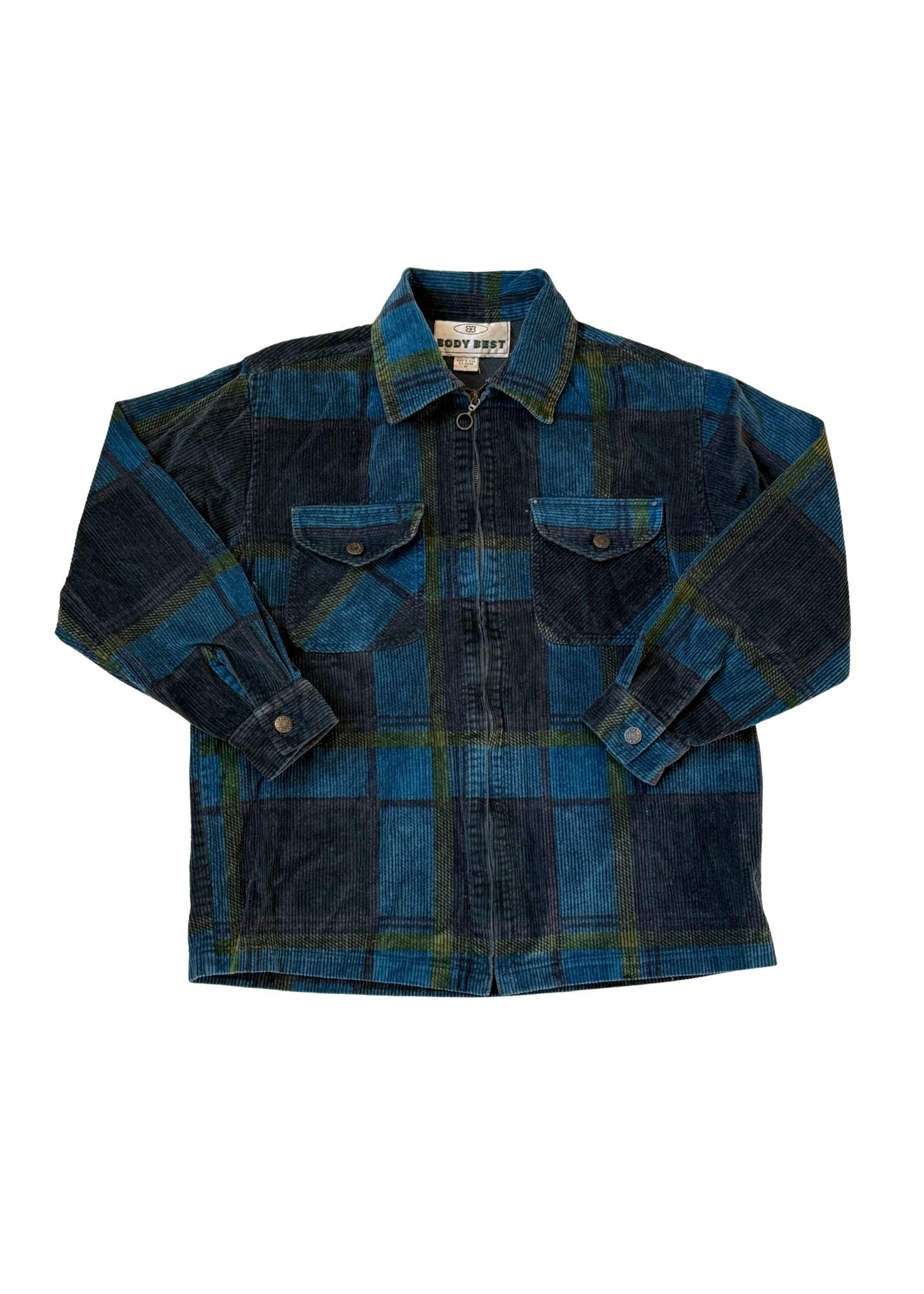 Vintage Body Best Corduroy Blue Plaid Jacket - Size M