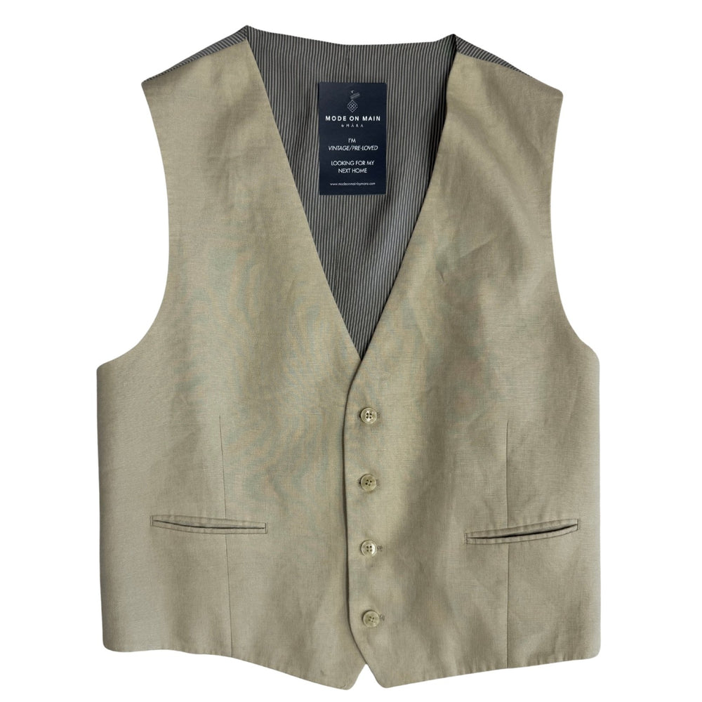 Pre-loved Cream Menswear Vest - Size M