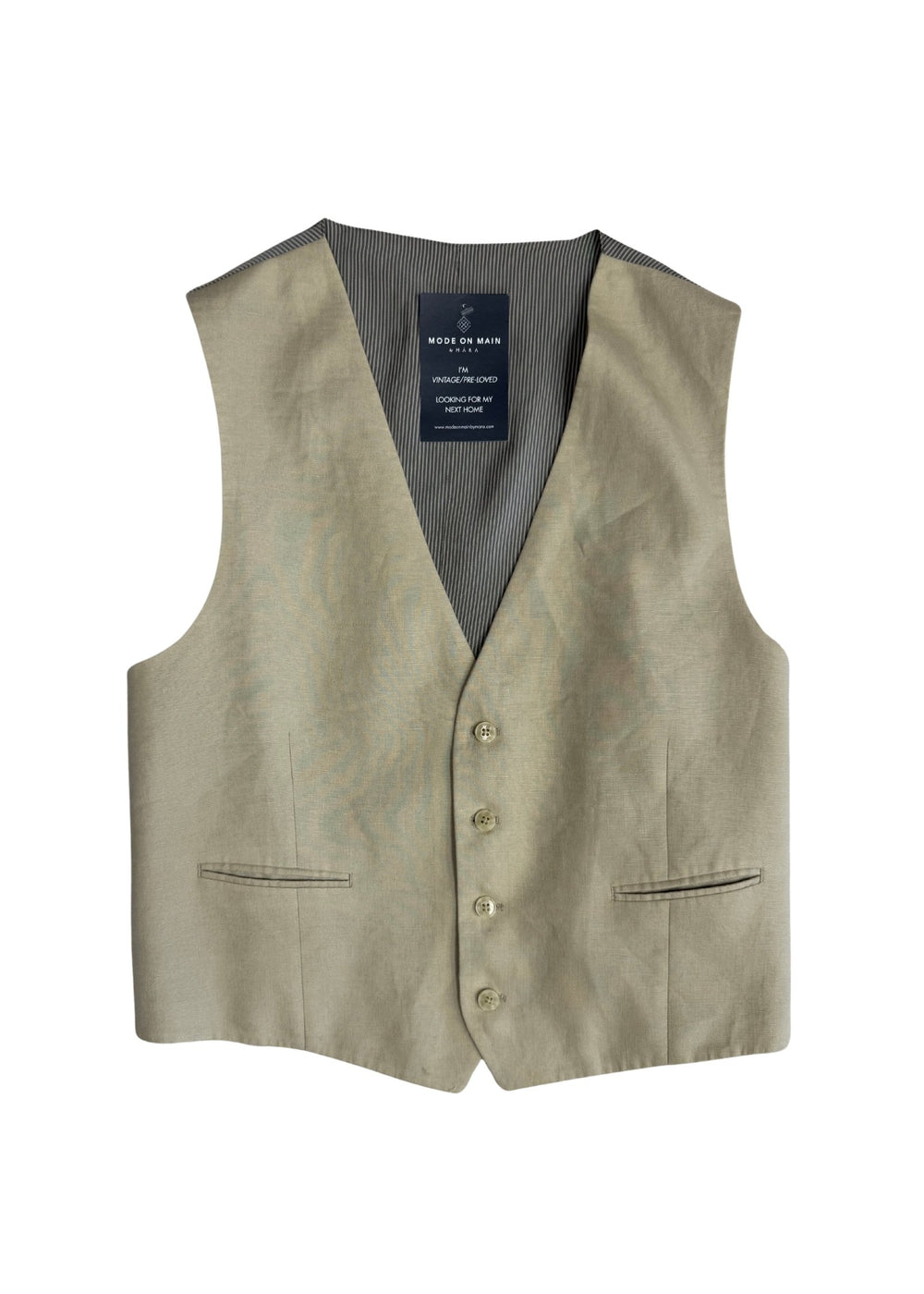 Pre-loved Cream Menswear Vest - Size M