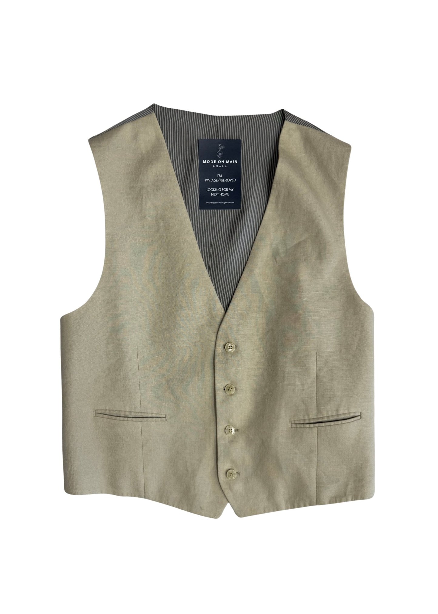 Pre-loved Cream Menswear Vest - Size M