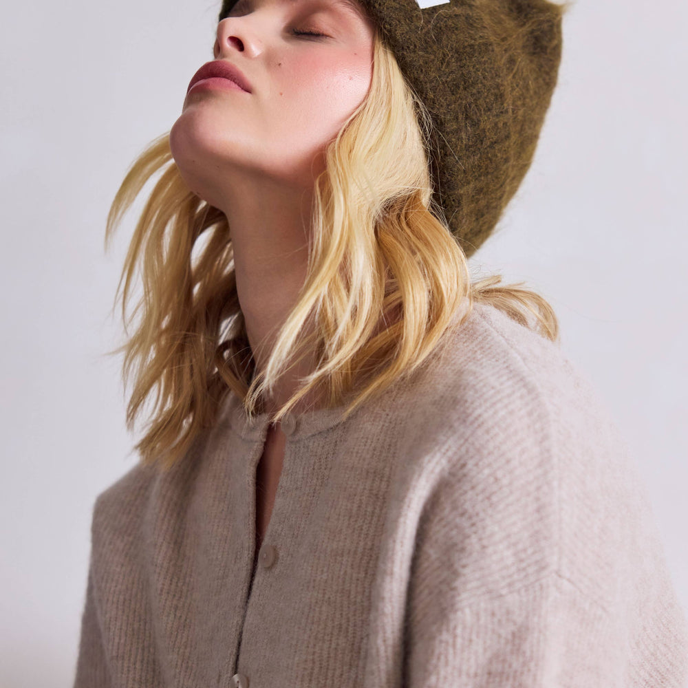 
                      
                        The Mohair Beanie - Khaki Green
                      
                    