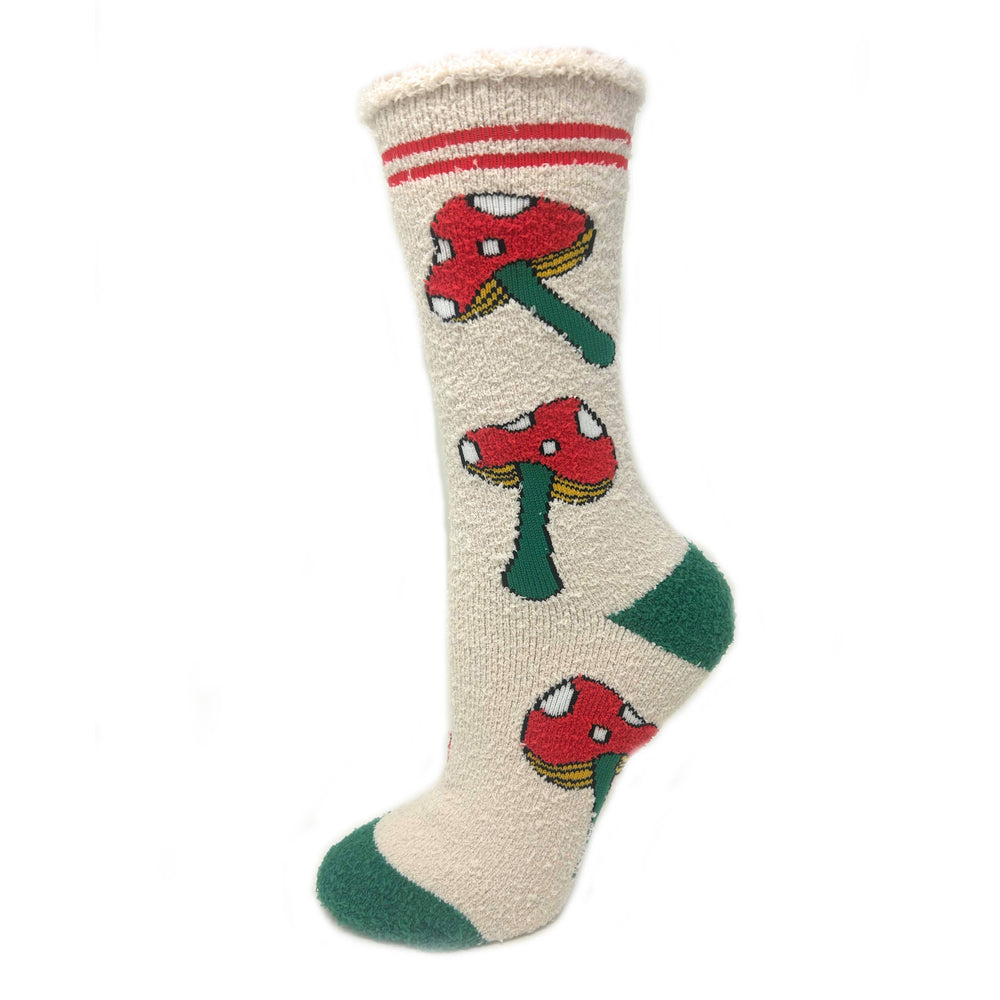 
                      
                        Mushies | Women's Fuzzy Non-Slip Grippers Mushroom Socks
                      
                    