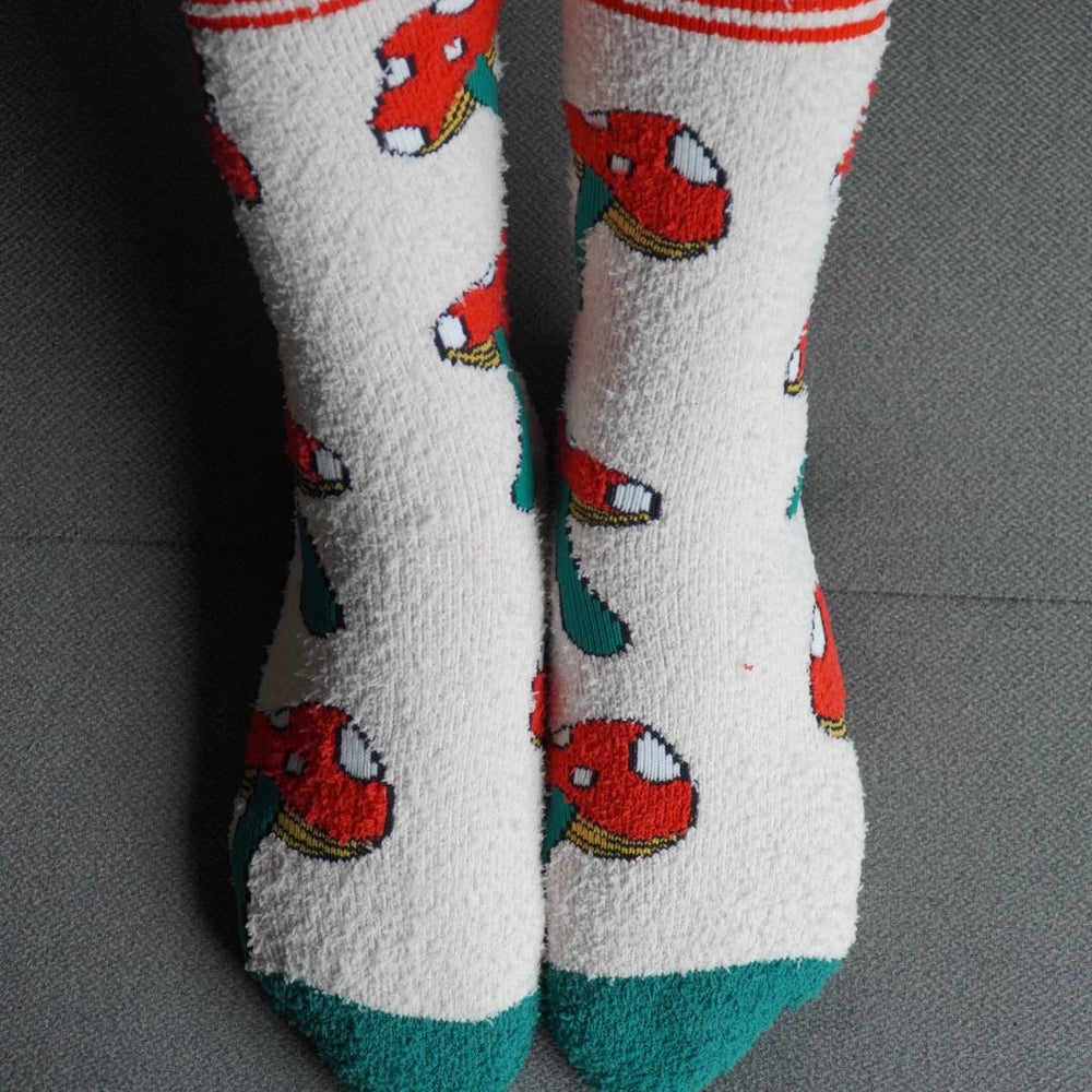 
                      
                        Mushies | Women's Fuzzy Non-Slip Grippers Mushroom Socks
                      
                    