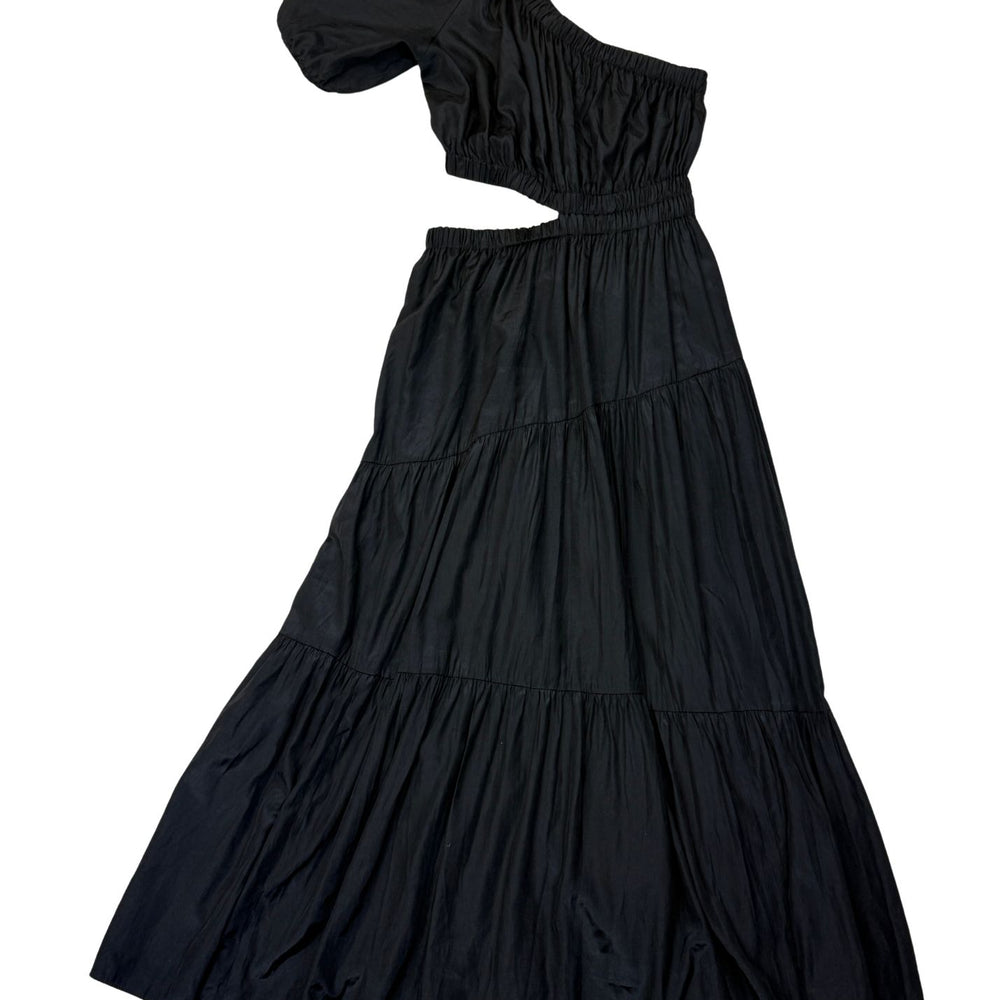 Pre-loved Black Maxi One Shoulder Peephole Dress - Size S