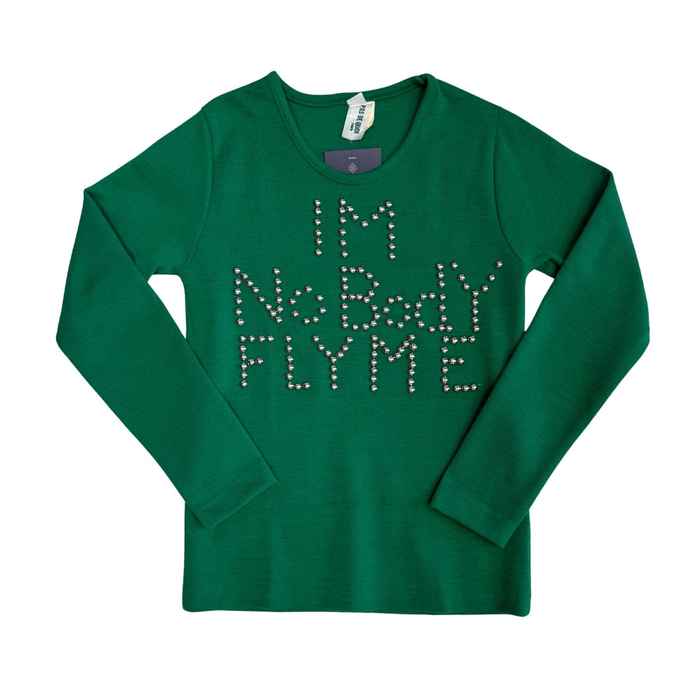 Pre-loved "I'm Nobody"  Green Studded Sweater - Size M