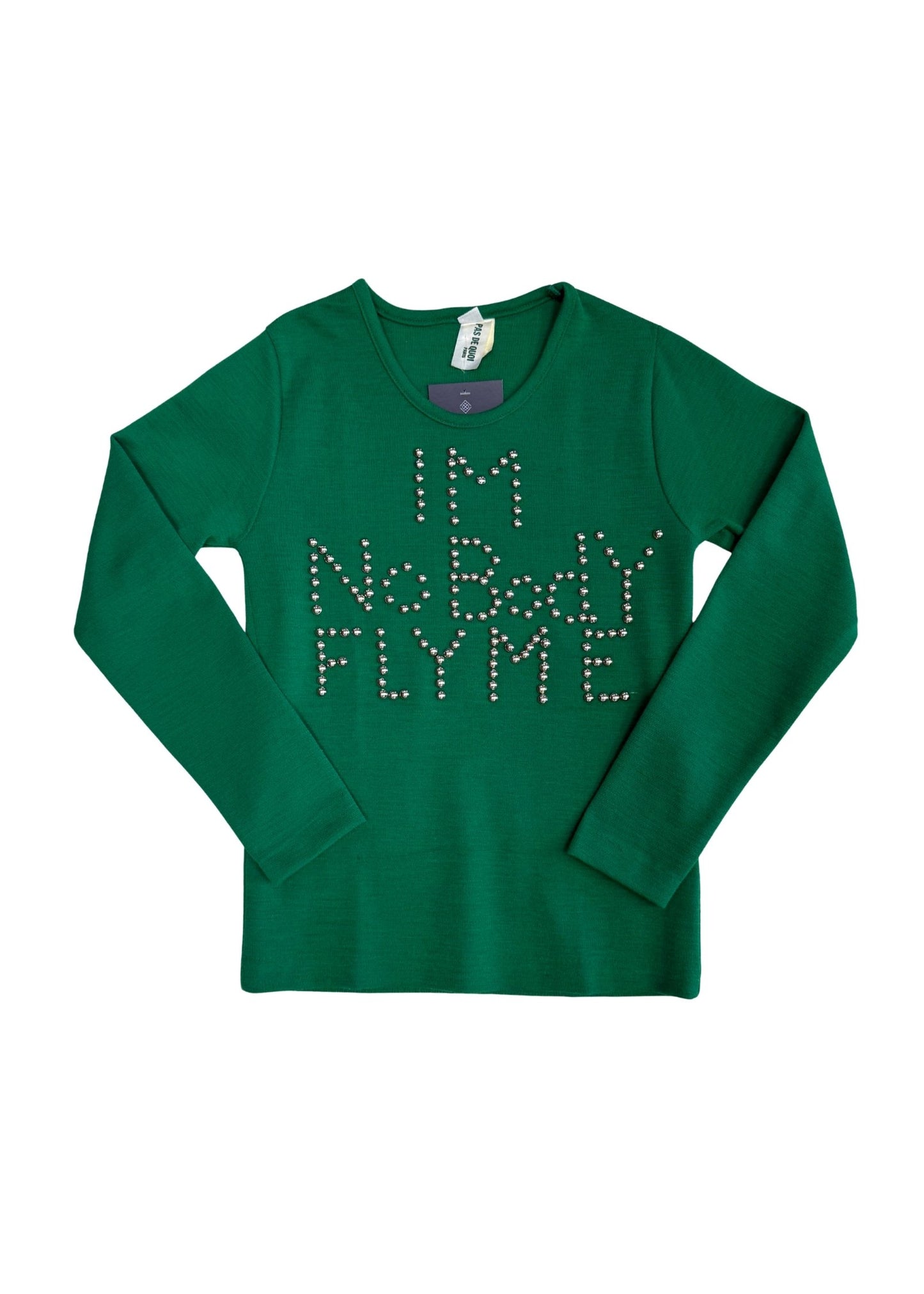 Pre-loved "I'm Nobody"  Green Studded Sweater - Size M