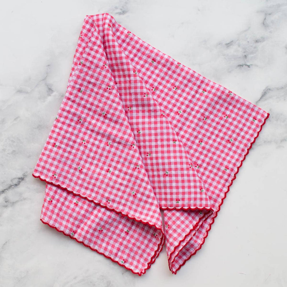 Cottage Mini Checker With Cherry Cotton Scarf