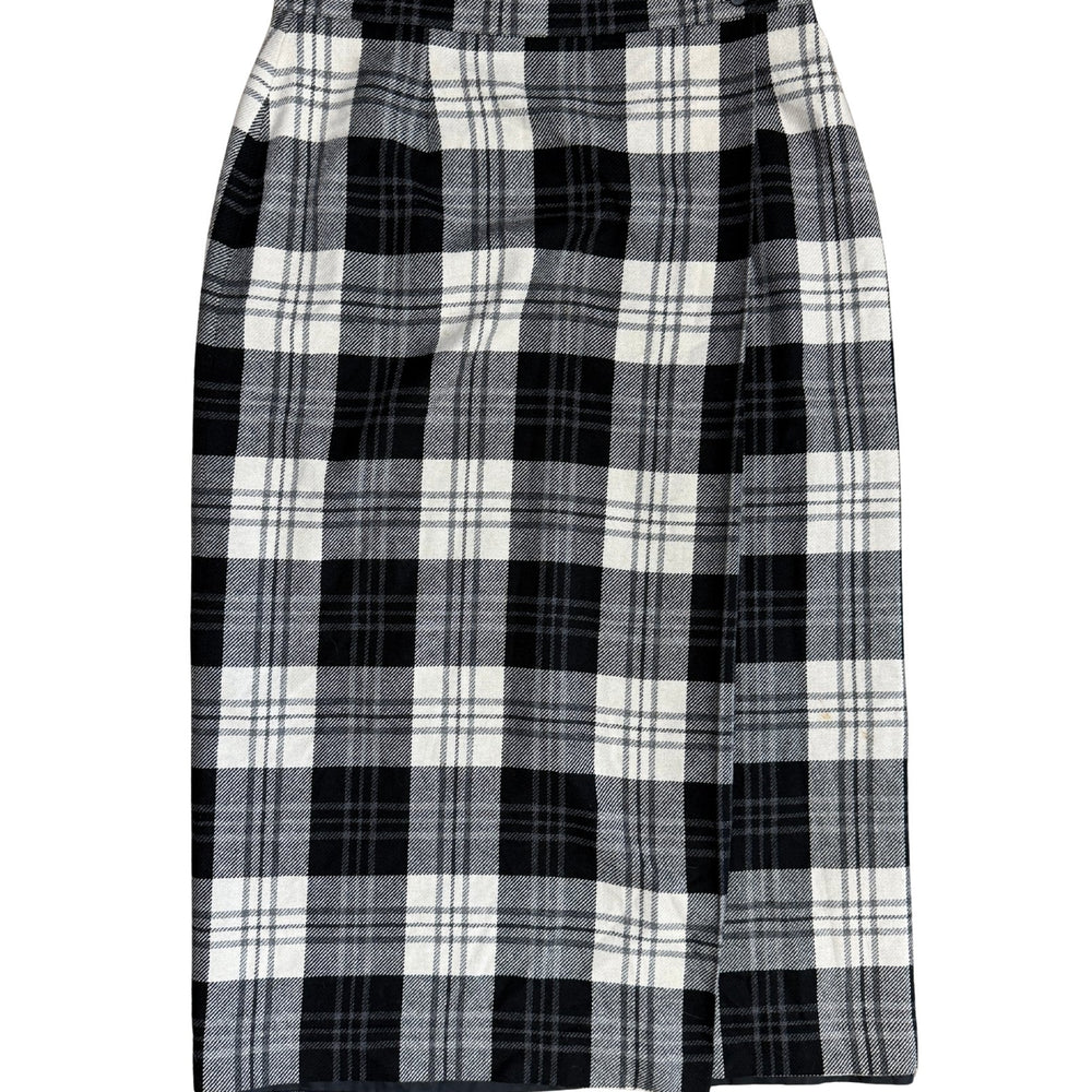 Pre-loved Evan-Picone Black & White Plaid Skirt - Size XL