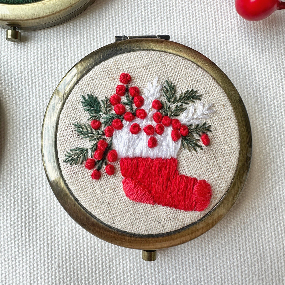 
                      
                        Floral Embroidered Compact Mirror - Christmas Collection
                      
                    