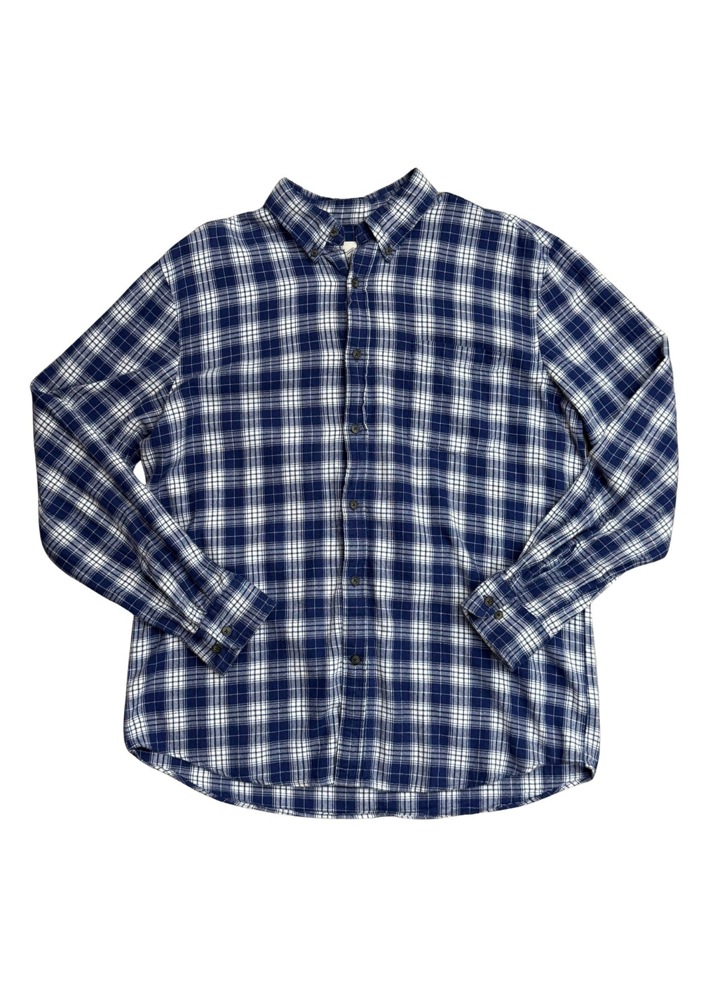 Pre-loved St. John’s Bay Navy & White Flannel Shirt - Size L
