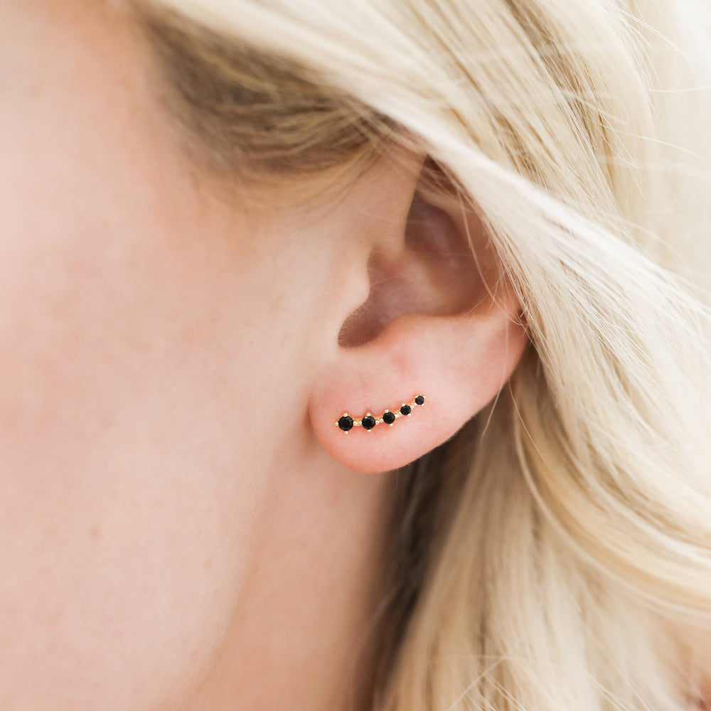 
                      
                        Crawler - Black CZ - Gold Earrings
                      
                    