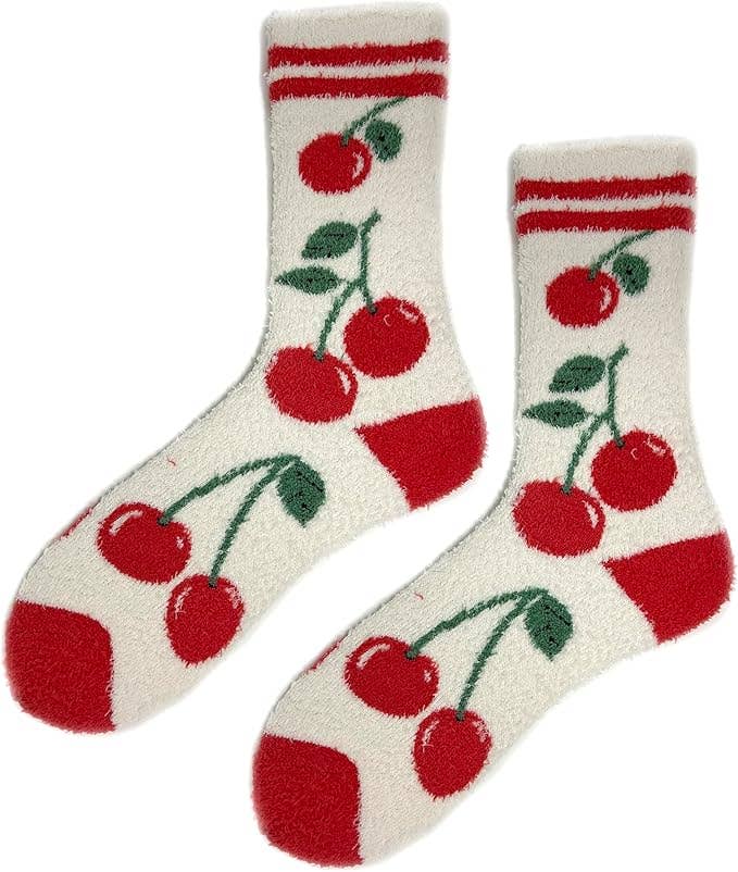 Cherry Love | Women's Soft Fuzzy Socks