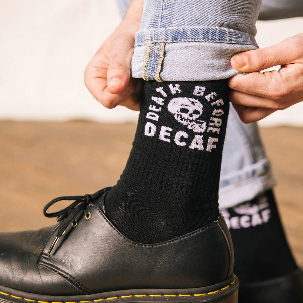 Death Before Decaf Coffee Crew Socks