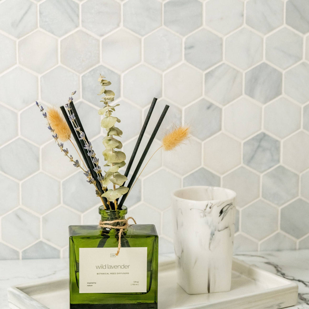 
                      
                        Green Glass Reed Diffuser with Flowers
                      
                    