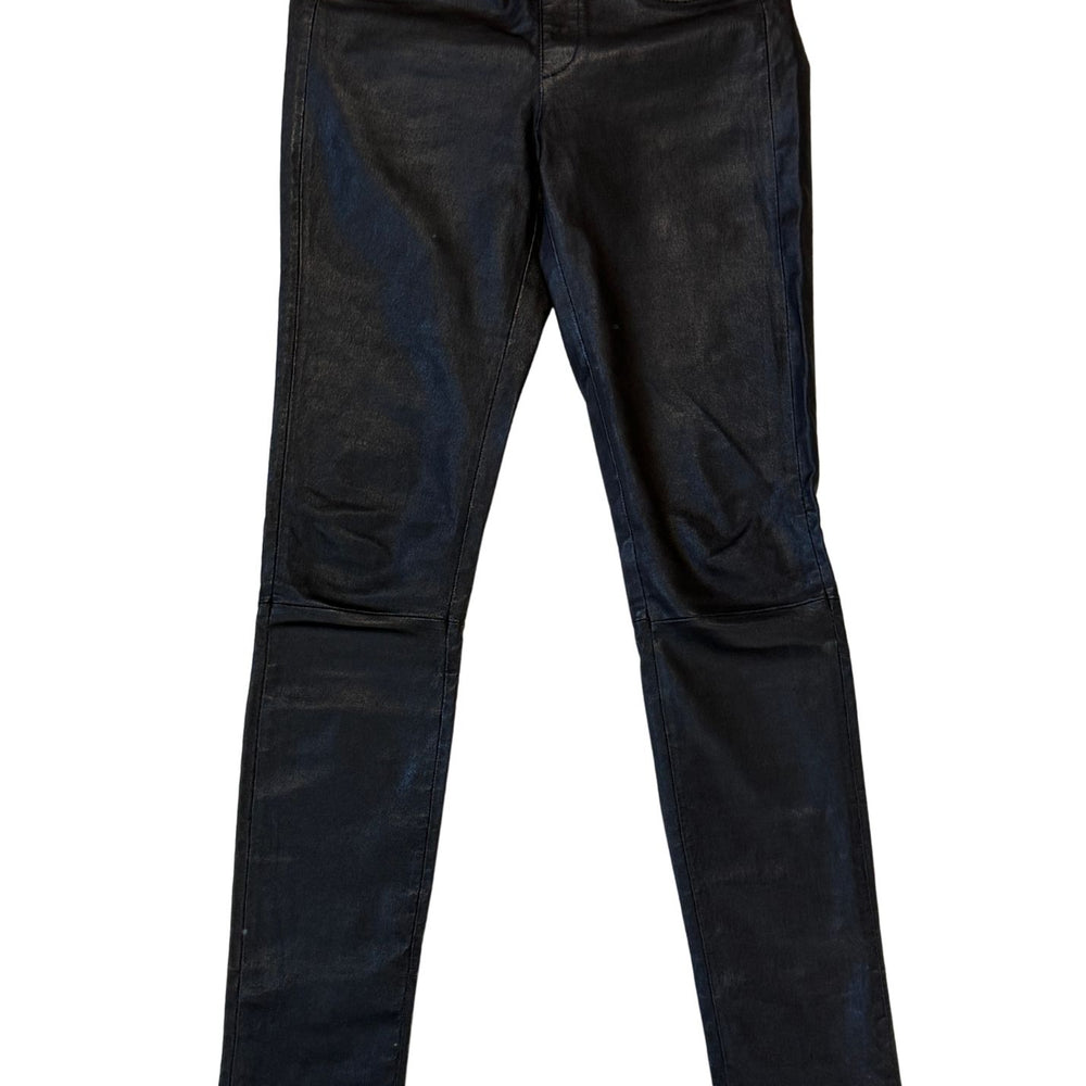 Pre-loved Helmut Lang Black Lamb Leather Stretch Leggings - Size S