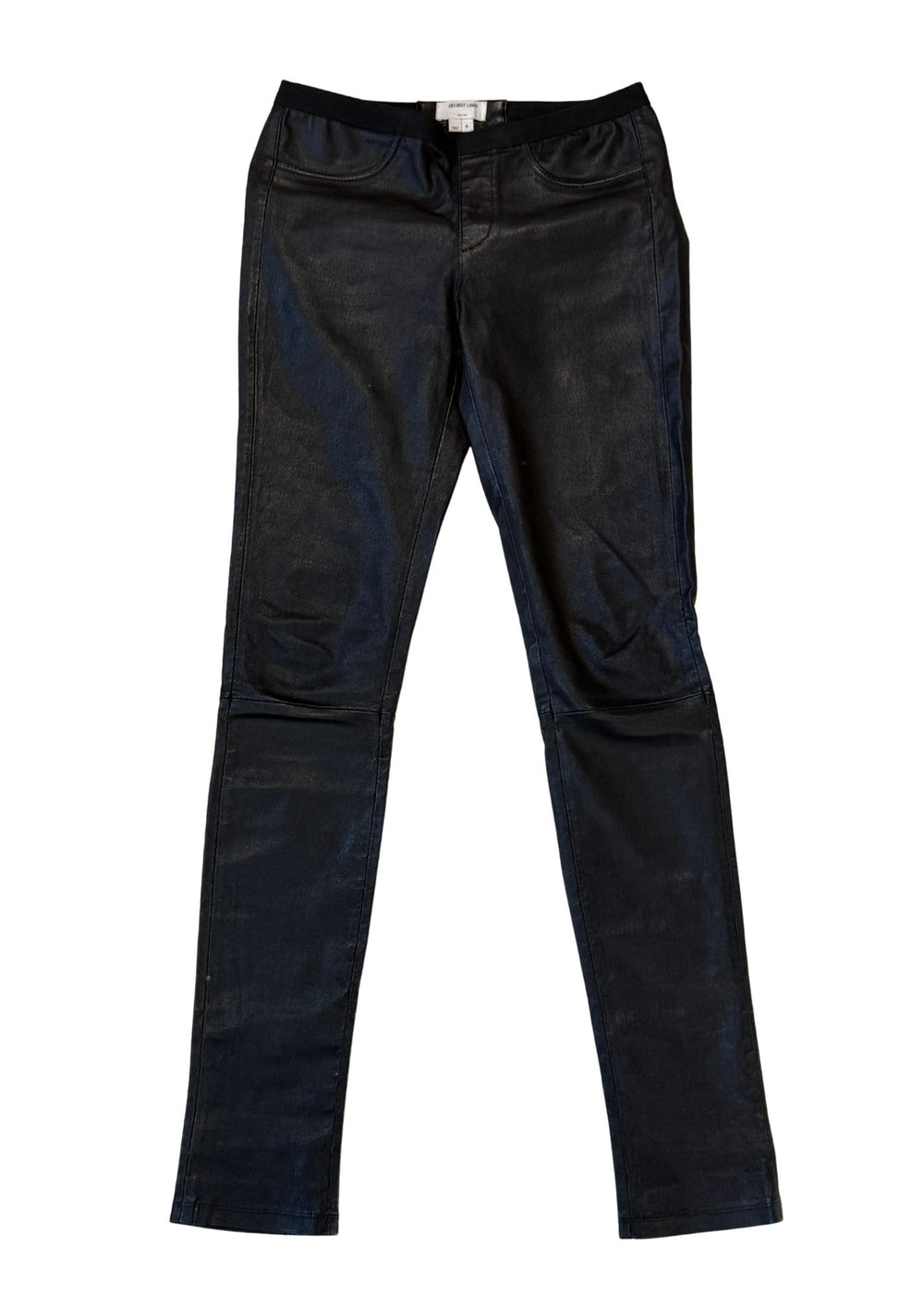 Pre-loved Helmut Lang Black Lamb Leather Stretch Leggings - Size S