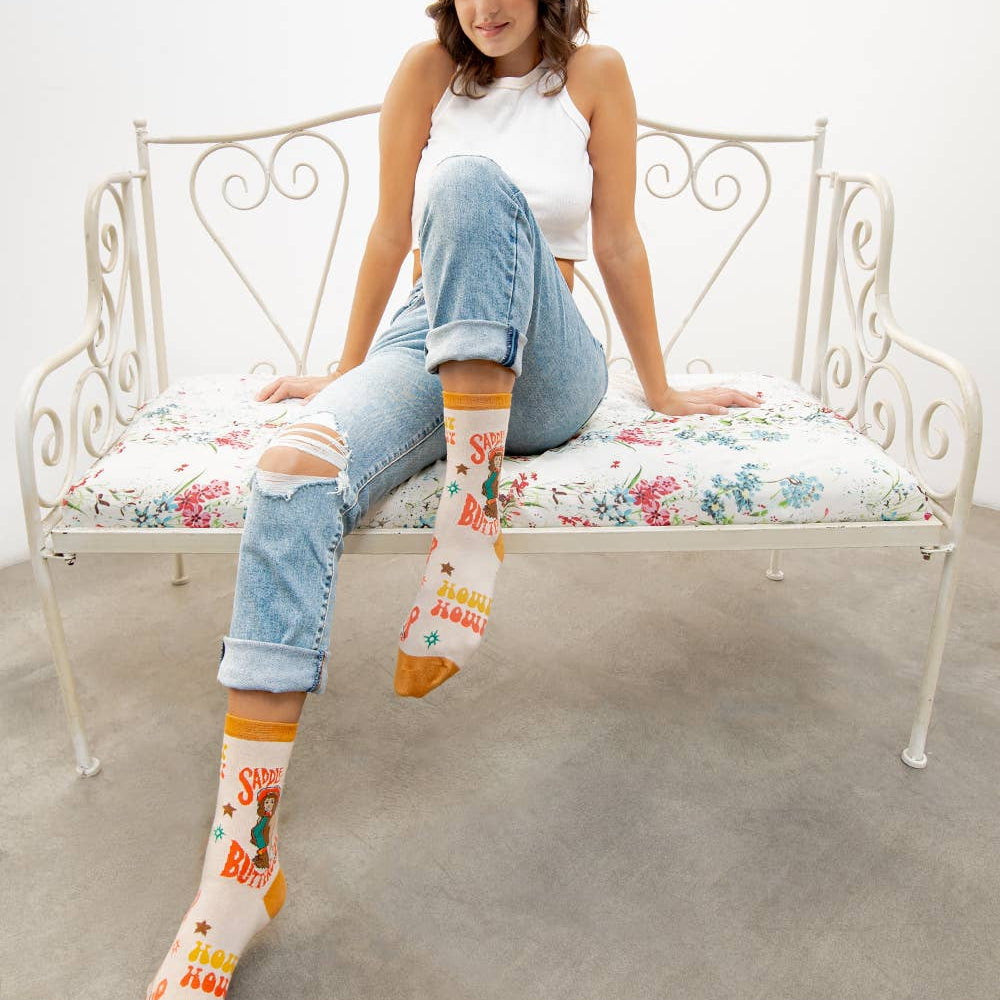 
                      
                        Saddle Up | Women's Western Cowgirl Crew Socks
                      
                    