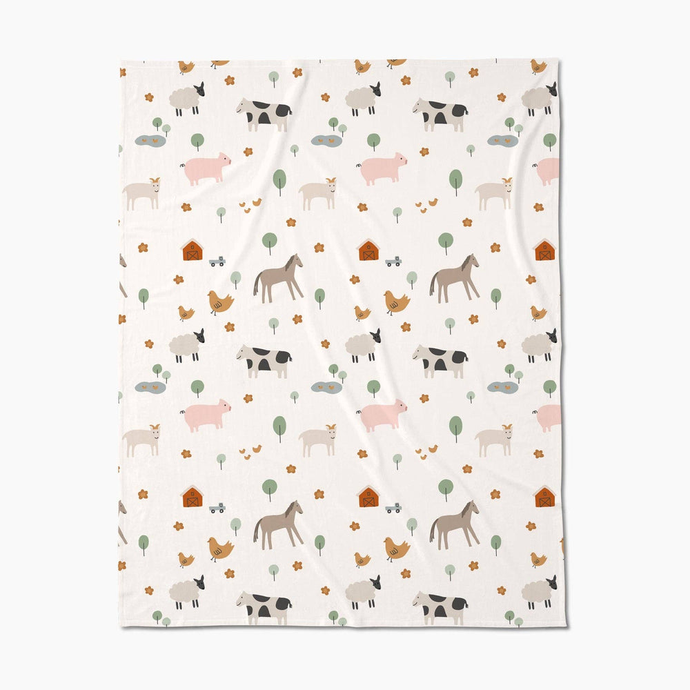 Light Farm Animals Butter Blanket