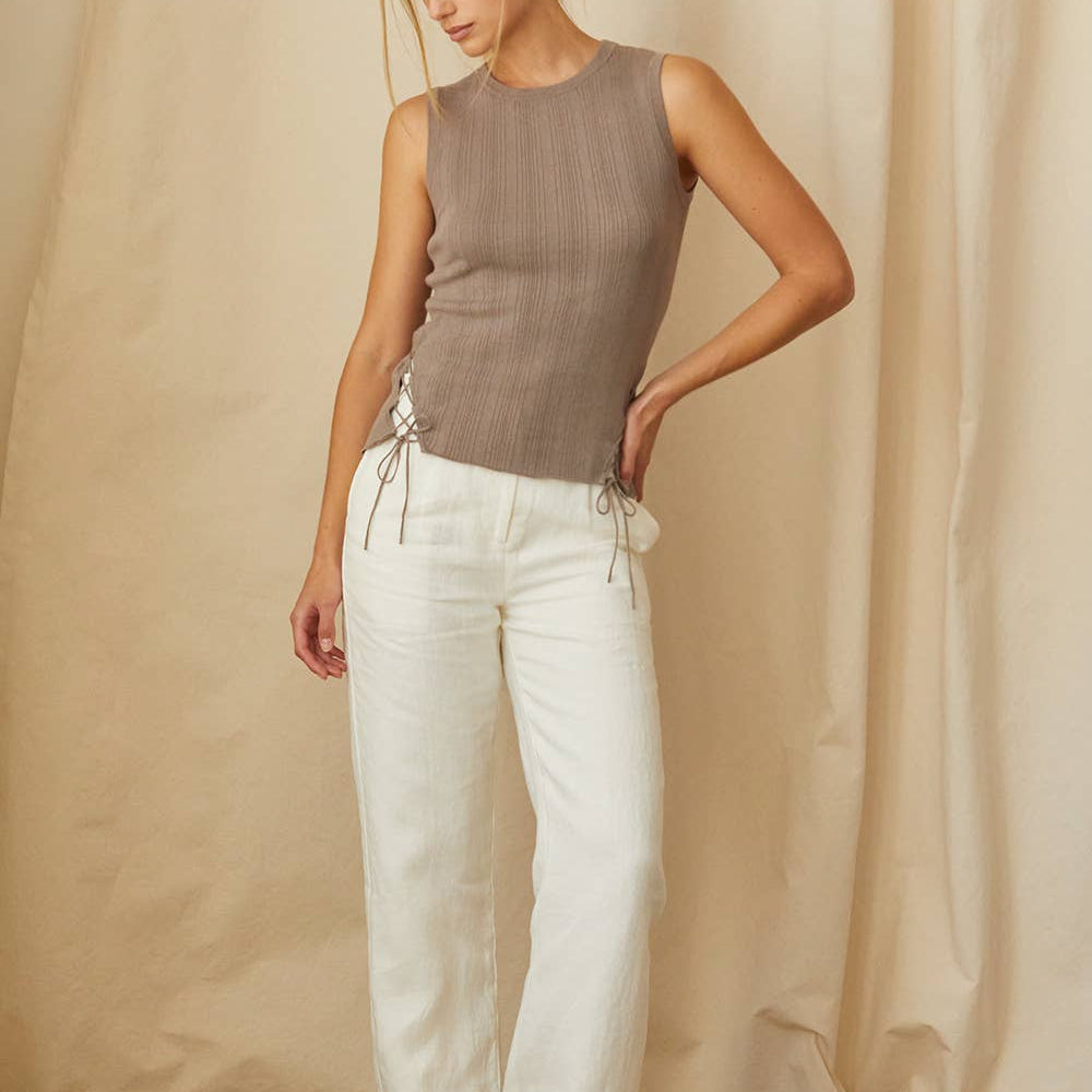 
                      
                        Estefania Linen Cotton Multi-Ribbed Knit Tank
                      
                    