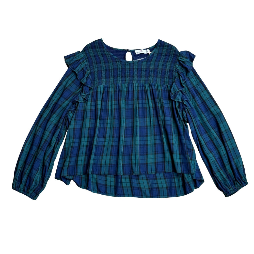 Green/Blue Plaid Top - Size XL