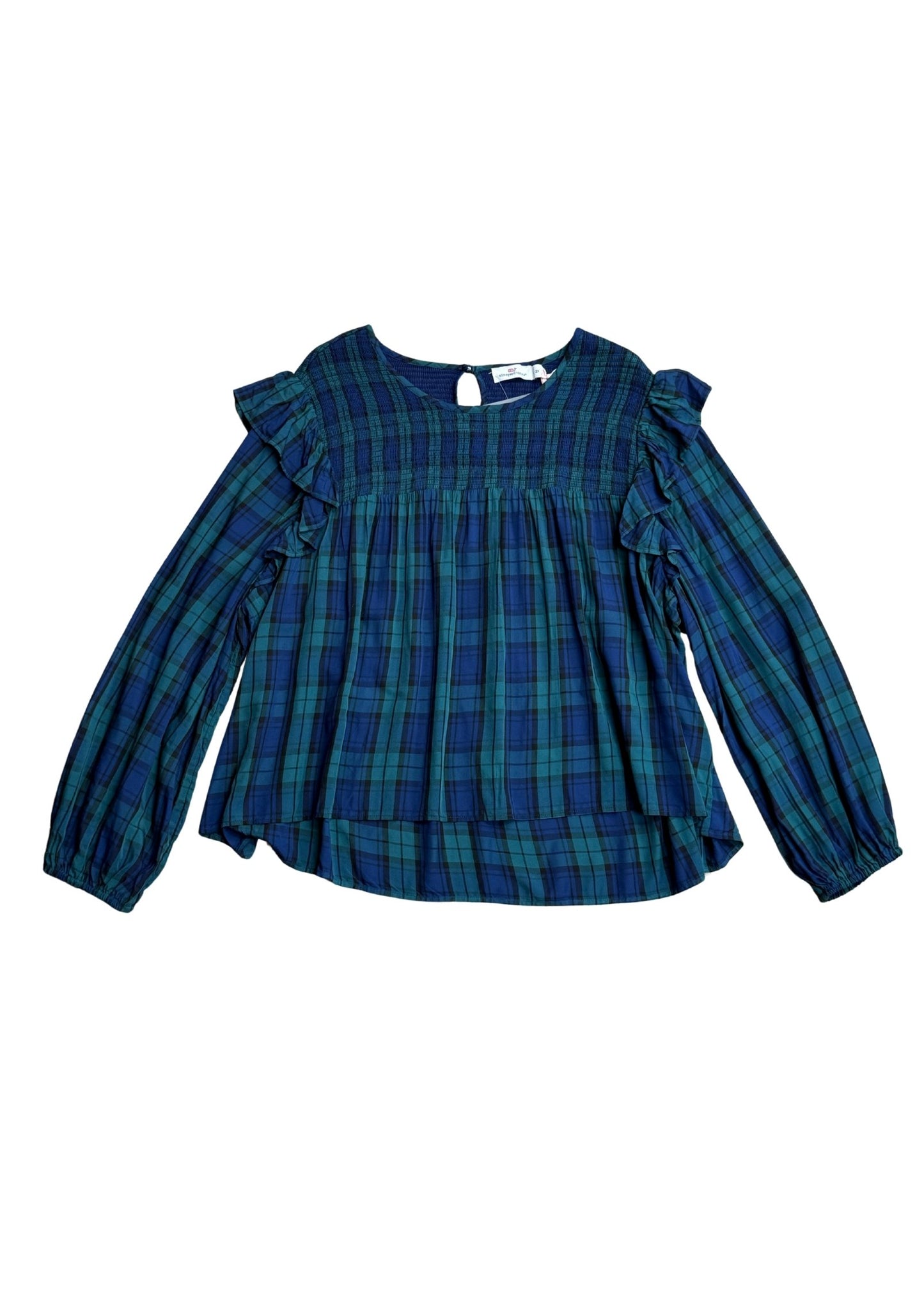 Green/Blue Plaid Top - Size XL