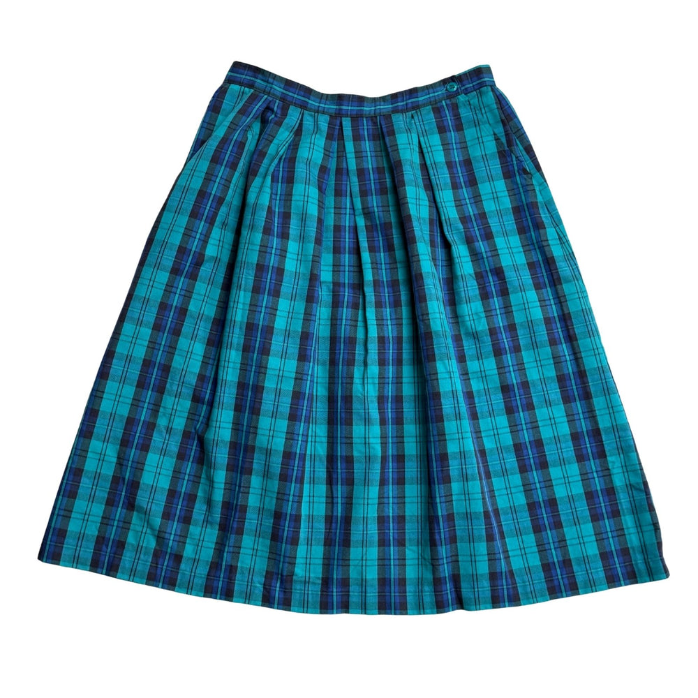 Pre-loved Green Check Midi Skirt - Size M