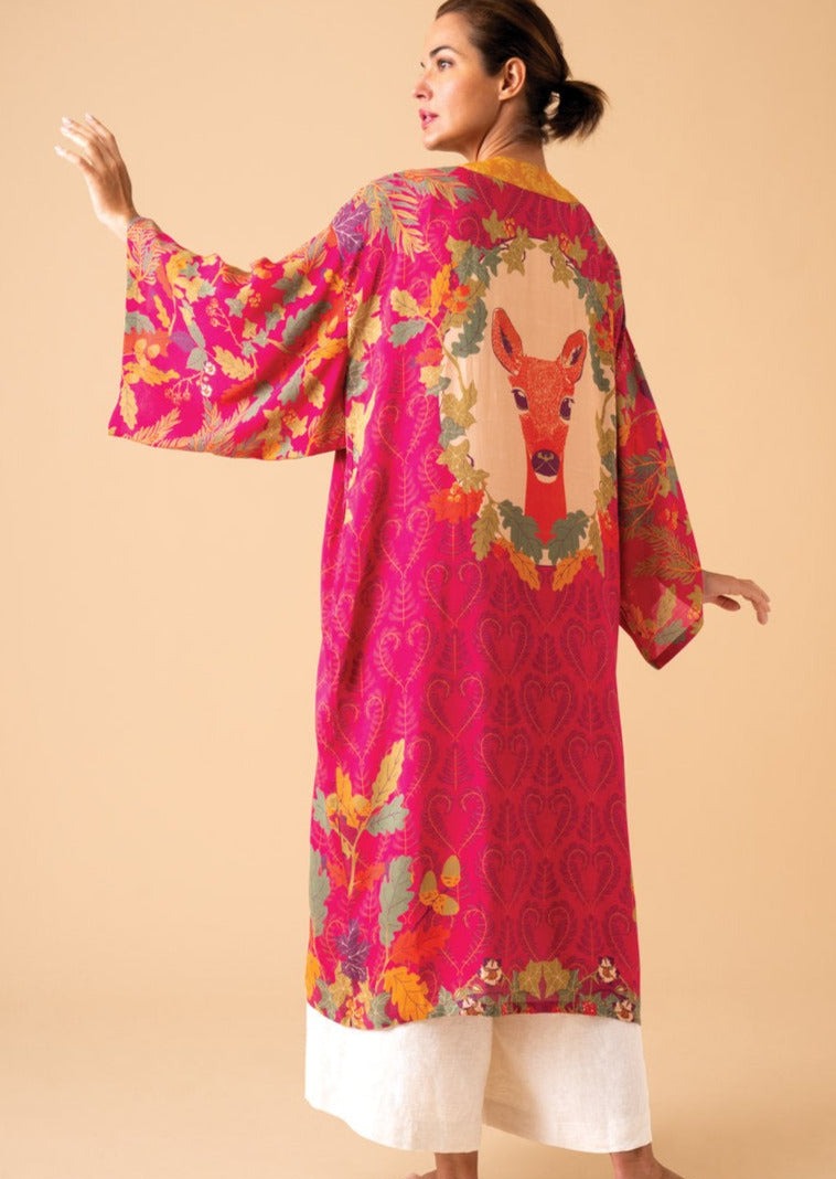 Kimono Gown in Fucshia - Enchanted Evening Doe
