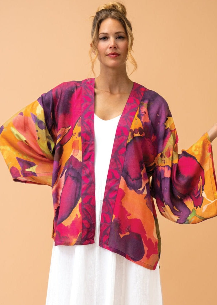 Kimono Jacket in Oversized Blooms