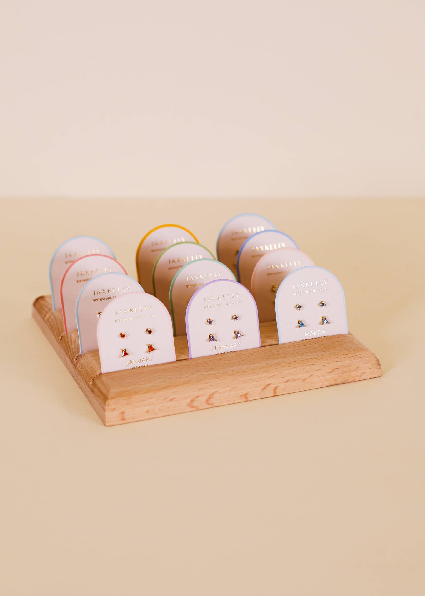 Birthstone Stud Gold Earrings Set - November